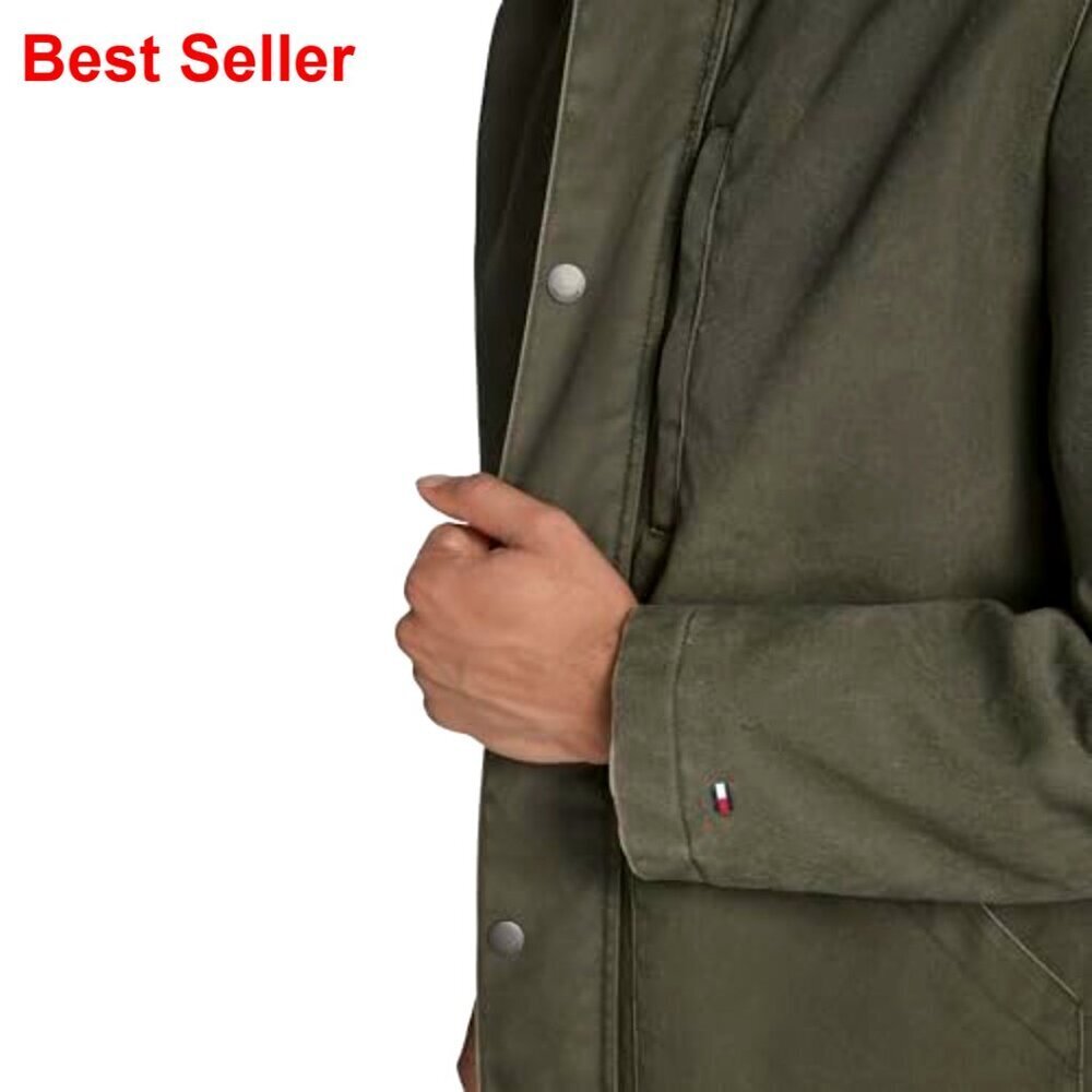 Men's Corduroy Collar Field Jacket, Snap Closure, Multiple Pockets - Picture 5 of 7